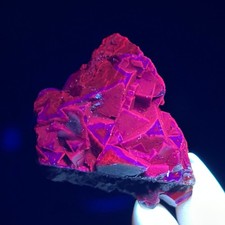 44G Natural Black Rose Fluorescent Cube Fluorite Specimen/Glow Under UV Light