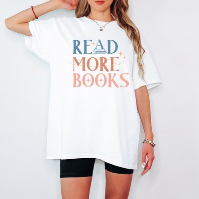 Lesen Sie mehr Bücher Lesen Hobbys Damen T-Shirt literarische Grafik Tee -a