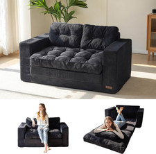 Convertible Sofa Bed, Pull Out Loveseat Sleeper Sofa, 2 in 1 Folding Couch Bed,