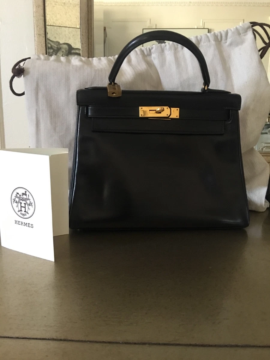 Hermes Vintage Black Box Calfskin Kelly 28 - Purchase in 2023