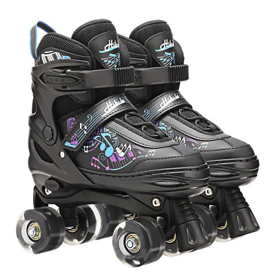 MARKENLOS 27-38 Kinder Rollschuhe Leuchtende Rollerskates LED Räder Verstellbar Rollschuhe