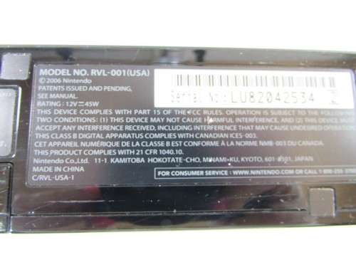Sistema de juegos Nintendo Wii 2006 negro RVL-001 (EE. UU.) paquete de consola probado/funcionando - Imagen 12 de 24