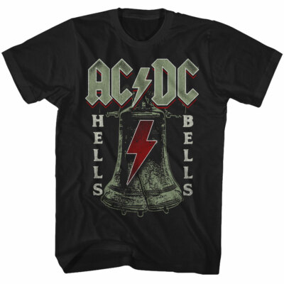 ACDC Hells Bells Red Lightning Bolt Men's T Shirt