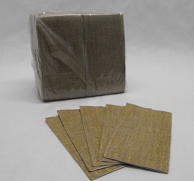 150 paper BURLAP DINNER NAPKIN 12x15 GUEST TOWEL 1/6 fold Banquet Bar