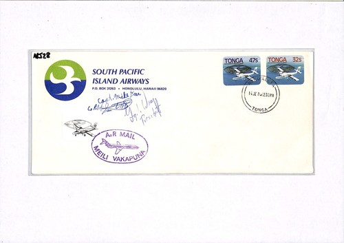 TONGA Air Mail *PILOT SIGNED* Meili Vakapuna Nukualofa SOUTH PACIFIC 1983 MJ28 - Picture 7 of 8