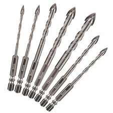 7pcs 3-12mm Tungsten Steel Glass Tile Drill Bit Set for Ceramic Concrete Glass