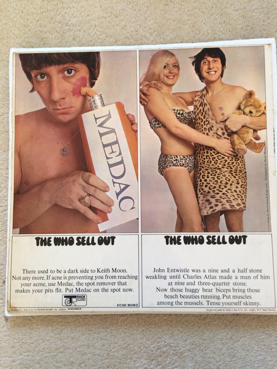 The Who,The Who Sell Out,POSTER,STICKER, MONO, EX+/VG+,Psychedelic