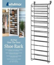 Hanging Shoe Organizer 69"H X 21.63"W X 7.5"L Metal Gunmetal By Whitmor