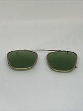 Vintage Polaroid Gold Metal with Green Lense clip on sunglasses