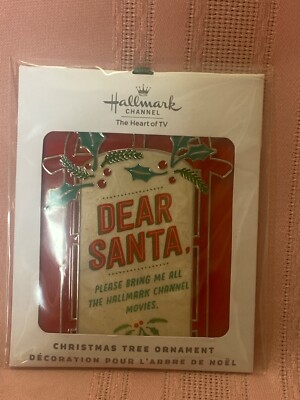 NEW Hallmark DEAR SANTA PLEASE BRING ME ALL THE  Enameled Metal Ornament-new!