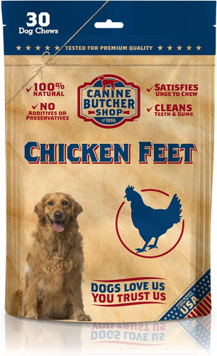 Chicken Feet Dog Treats, Raised & Made in USA (30-Pack), Dehydrated Chicken Feet