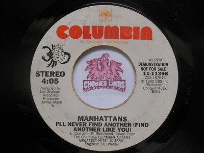  Manhattans: I'll Never Find Another / Same, 45 RPM VG (N7)