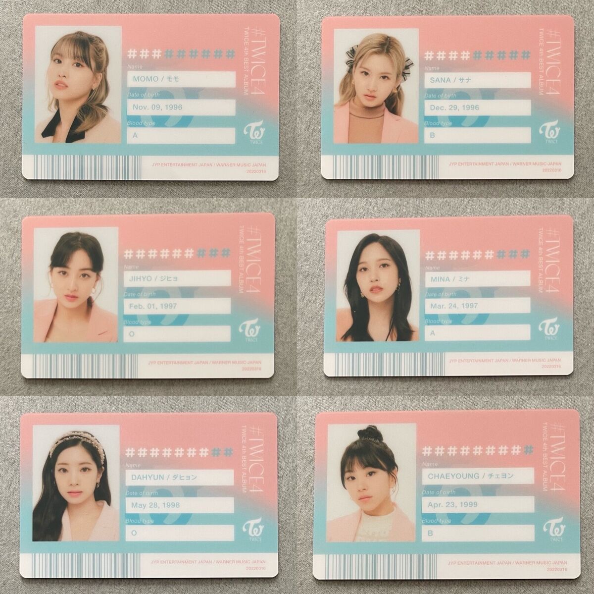 TWICE Japan 4th Best Album #TWICE4 ID Card-SANA MOMO MINA TWICE Japan 4th Best Album #TWICE4 ID Card-SANA MOMO MINA