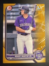 2022 Bowman Chrome 1st Prospect Robby Martin Jr. Gold Parallel Card #’ed /50