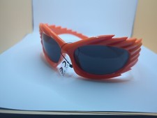 Futuristic Punk Spike Oversized Y2K Sunglasses Orange Black Lense