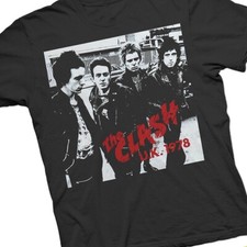 Vtg The Clash Band UK 1978 Tour Cotton All Size Unisex Black Shirt SE136