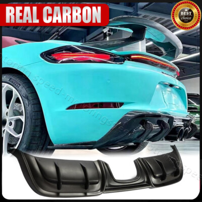 Rear Bumper Diffuser For Porsche 718 Boxster Cayman Spyder REAL Carbon Fiber 