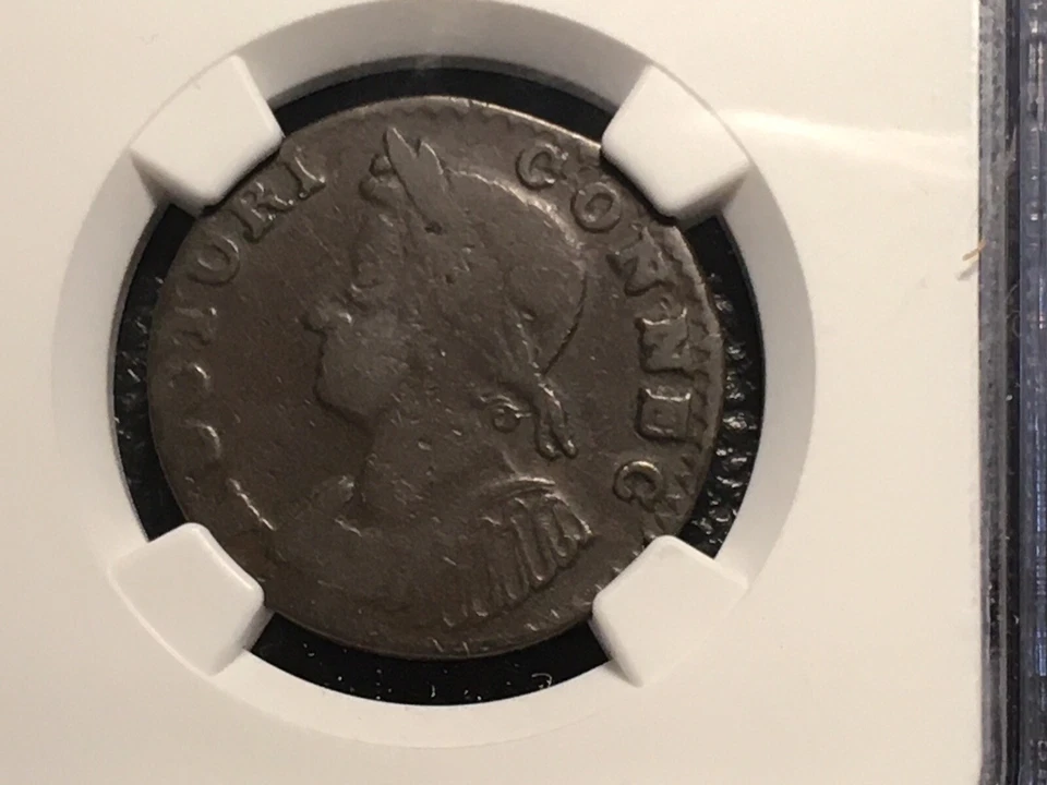 1786 Mailed Bust Left Connecticut colonial NGC vg 10 original Brown Color - Image 2 of 4