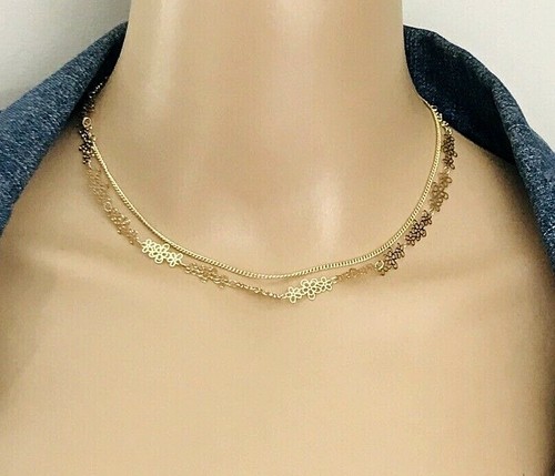 Agatha Paris Gold Tone Brass Double Chain Necklace - Picture 4 of 8