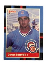 Excellent: Vintage 1988 Donruss Damon Berryhill Chicago Cubs Rookie Trading Card