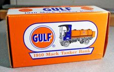 ERTL COIN BANK GULF OIL 1910 MACK TANKER,  H298, ORIGINAL BOX New