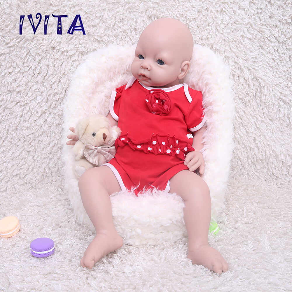 IVITA 20'' Adorable Silicone Baby Girl Doll Floppy Squishy Silicone