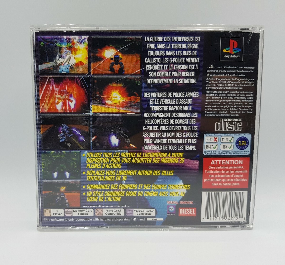 G POLICE WEAPONS of Justice - Playstation 1 PS1 - complet - fonctionnel - PAL FR EUR 17,90 - ES G POLICE WEAPONS of Justice - Playstation 1 PS1 - complet - fonctionnel - PAL FR EUR 17,90 - ES