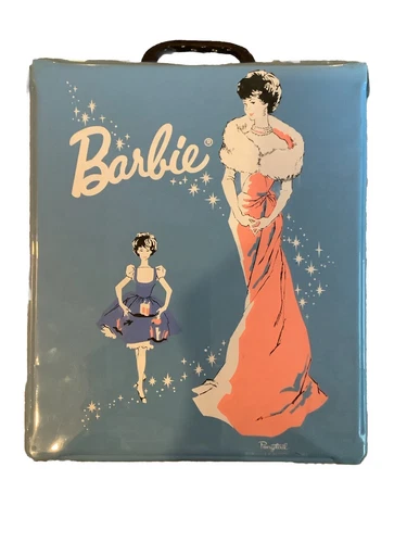 1962 MATTEL BARBIE BLUE PONYTAIL CARRY CASE VINTAGE