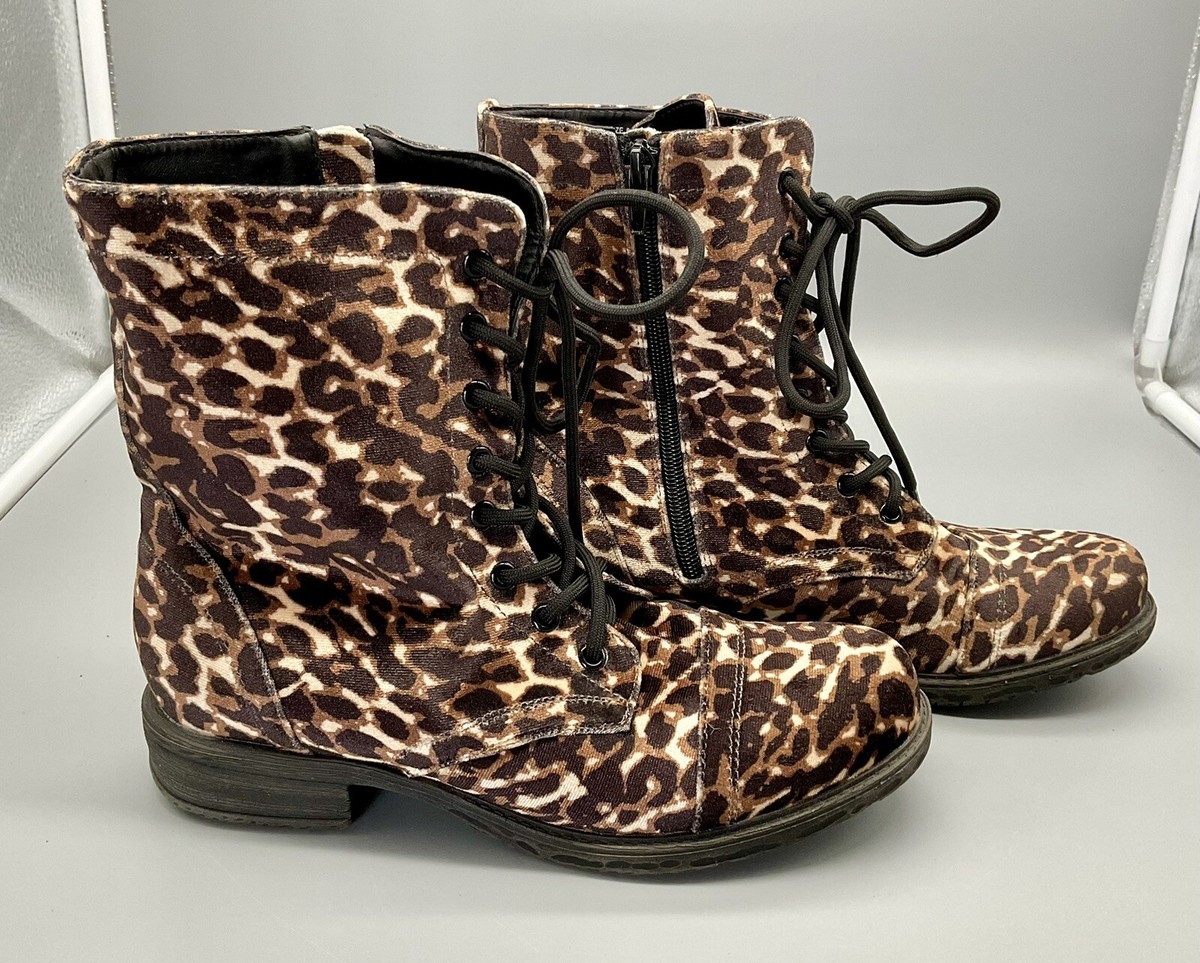 Very Volatile Underground Leopard Animal Print Moto Biker Combat