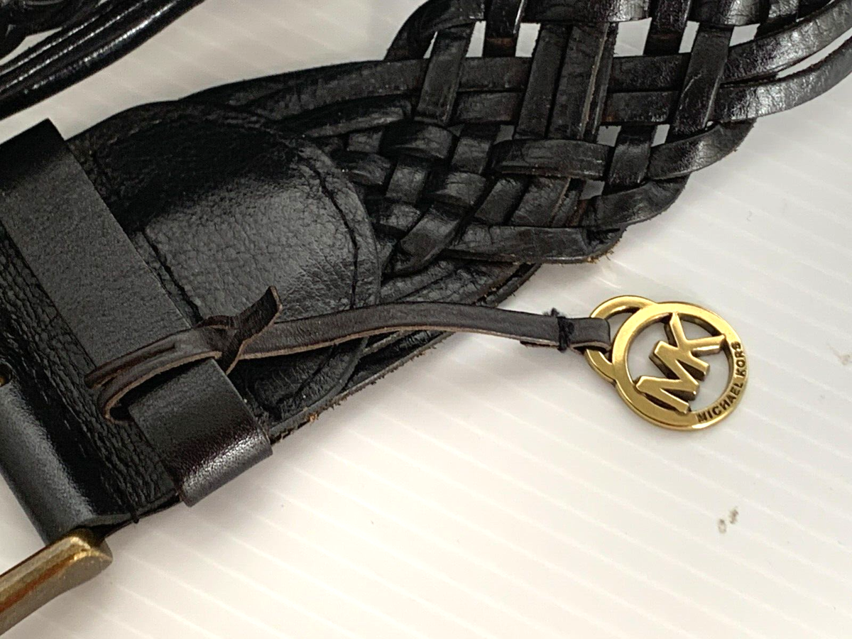 Michael Kors Braided Leather Black With MK Charms Women’s Belt Size L Michael Kors Women main image 3