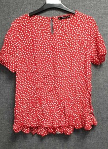 red polka dot blouse uk