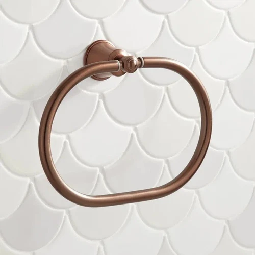 Signature Hardware 7-1/2" Wall Mount Cooper Towel Ring- Oil Rubbed Bronze - Picture 1 of 6