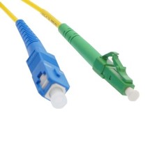1m LC/APC-SC/UPC Simplex 9/125 OS2 Singlemode Fiber Patch Cable OFNR Yellow 3FT