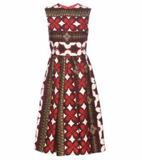 SPECIAL! EXCELLENT! VALENTINO AZTEC, DRESS WOOL/SILK DRESS IT40 (US 2-4)