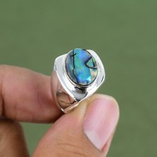 Abalone Shell Ring 925 Sterling Silver Gemstone Rings Available In Ring Size