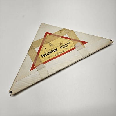 Vintage Fullerton 10 Inch Clear Adjustable Triangle - Architect Drafting Tool