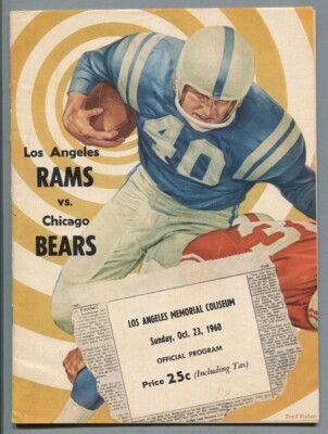 Los Angeles Rams Chicago Bears October 23, 1960 NFL Game