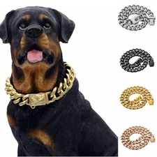 13mm Cuban Link Dog Chain Stainless Steel Pet Collar Pet Choke Outdoor Walking