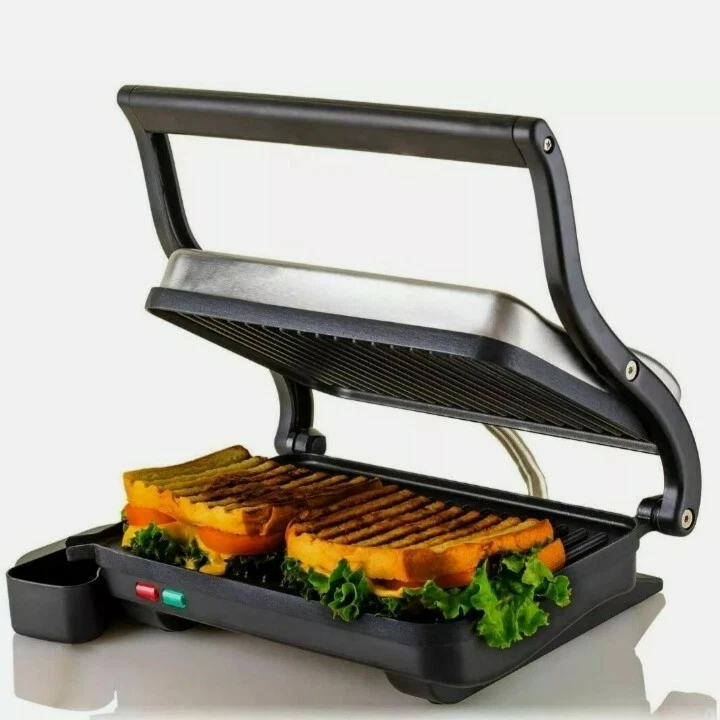 Ovente Electric Panini Press Grill with Non-Stick 2 Slices Plate. New