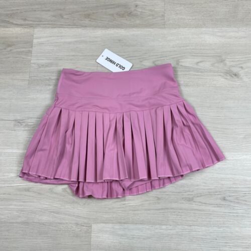 GOLD HINGE Pleated Tennis Skirt Skort Womens Small Pink NEW