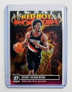 Scoot Henderson 2023-24 Panini Optic 37/79 RC Pink Prizm Red Hot Rookies Blazers