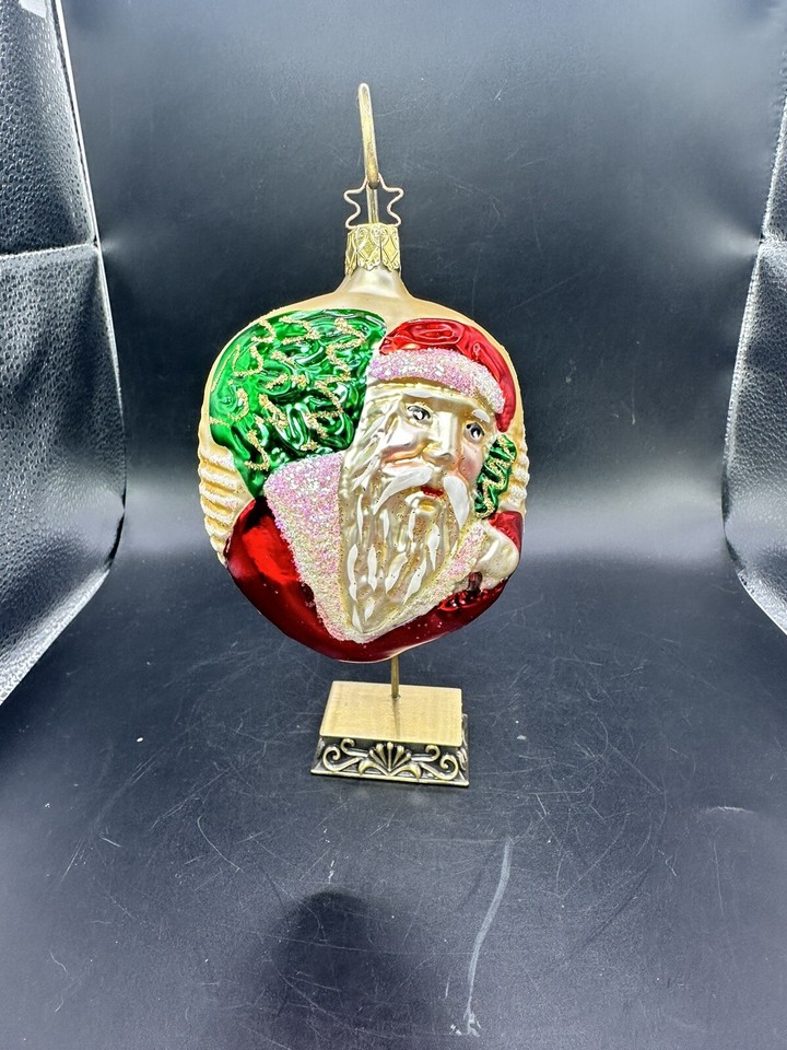 OLD WORLD CHRISTMAS ORNAMENT SANTA WITH TREE. 1997. GERMANY 4 IN. INGE