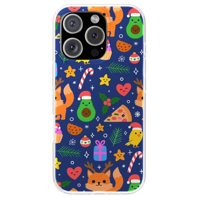 Designer Case For Apple iPhone (16,15,14,13,12,11,X,8,7),Cute Xmas Print