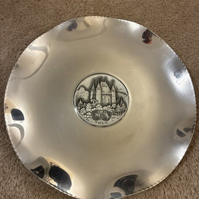 HAND MADE SIGG THUN SWITZERLAND PEWTER Aluminum WALL DECOR PLATE