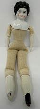 Vintage Porcelain China Head Doll Cloth Body 10" Marked Germany 5 Missing Foot