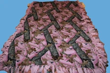 MOSSY OAK Pink Camo Handmade Fleece Camouflage Tie BLANKET | LARGE 74"x45"