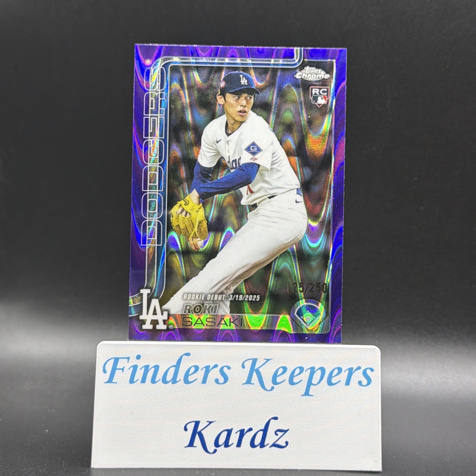 2025 Topps Chrome Update Purple RayWave #USC73 ROKI SASAKI #125/250