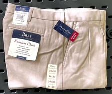 Bass Men's Pants, Premium Chino, Rinkle Free, 34XL30