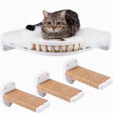 Cat Wall Shelves, Corner Cat Shelf with 3 Cat Wall Steps, Cat Shelves for Wall L