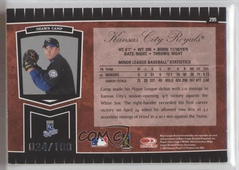 2004 Leaf Certified Cuts Marble Red Signatures /100 Shawn Camp Rookie Auto RC - Image 2 of 2